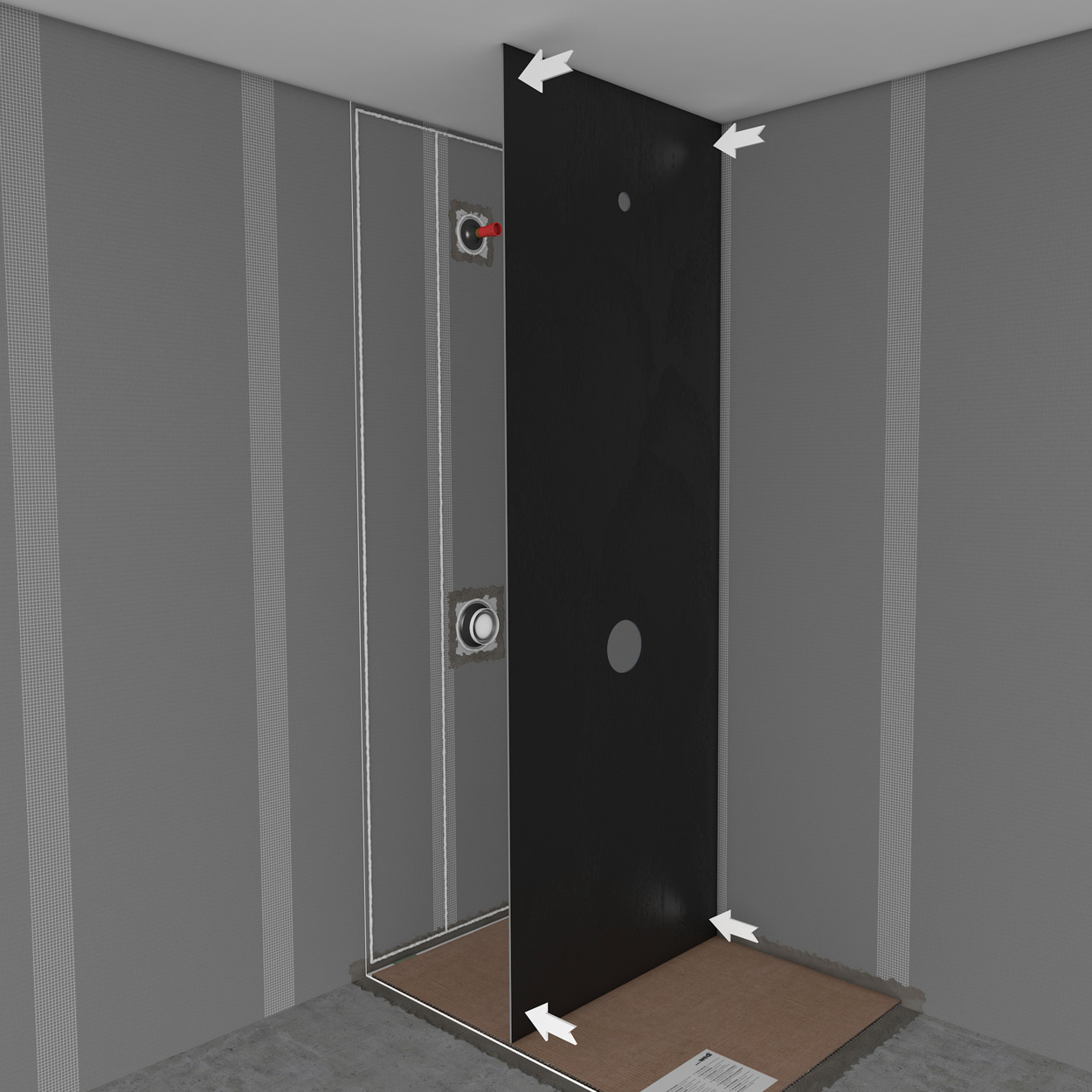 Wedi Top Wall Carbon Black